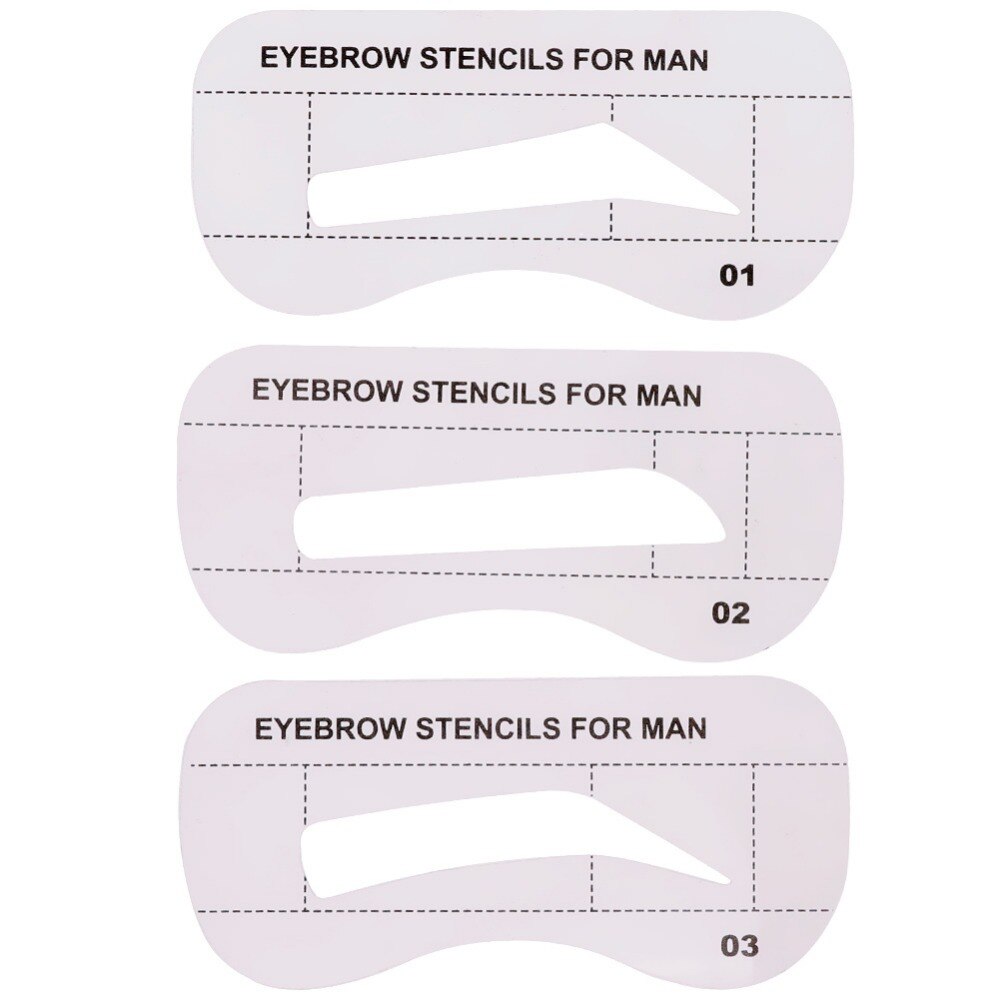 Classic 10Pcs/Set Men DIY Eyebrow Template Shaper Stencils Card Beauty Makeup Tool Eye Grooming Kit #267687