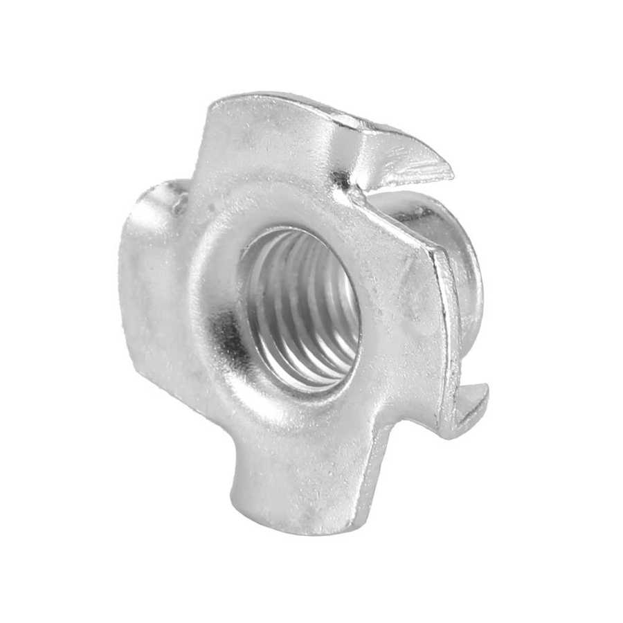 100 stk karbonstål  m8*10 firkantet t-mutter blindinnsatsmutter for tremøbler