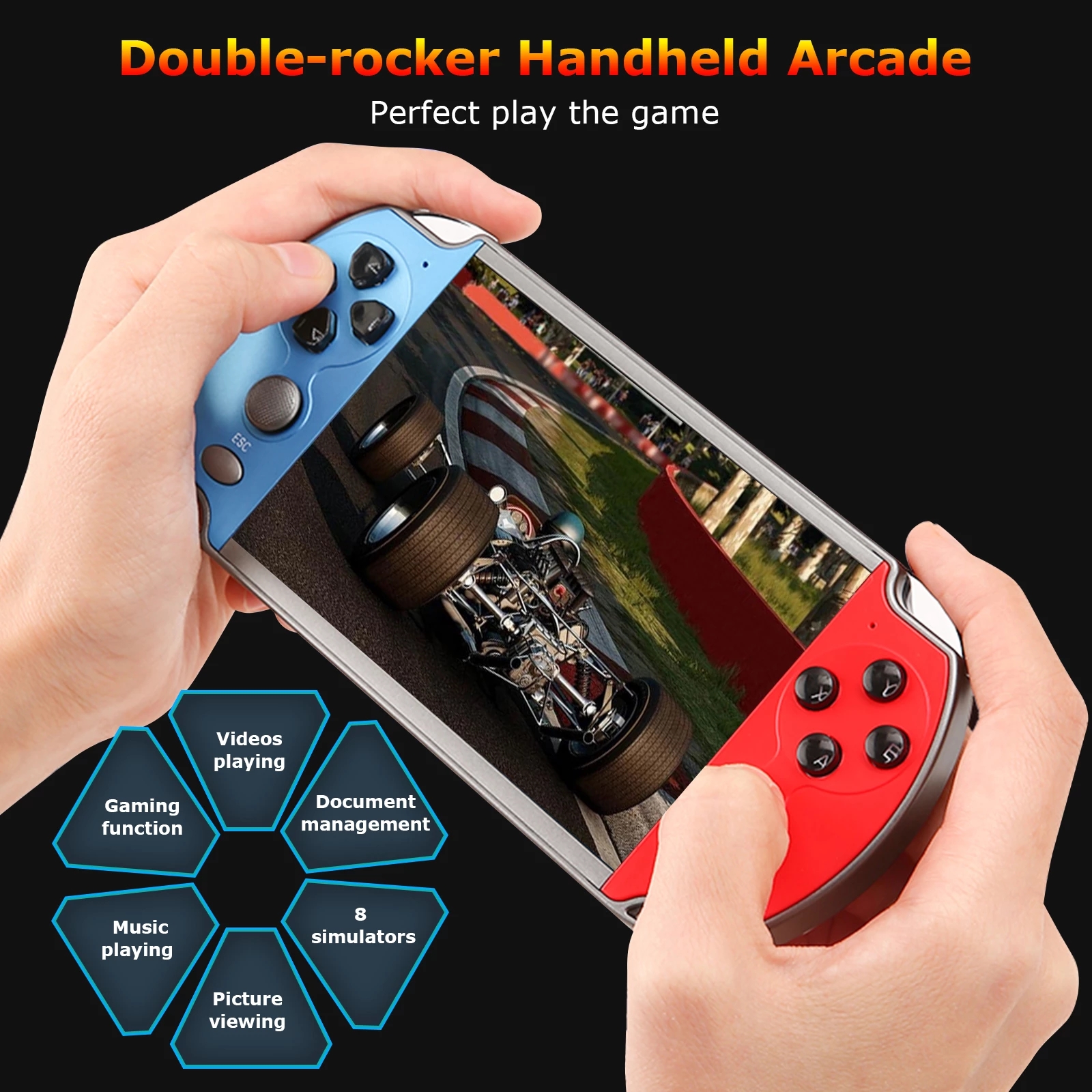 Consola de videojuegos Retro portátil, máquina de videojuegos portátil, Mini reproductor Arcade, emulador, control inteligente