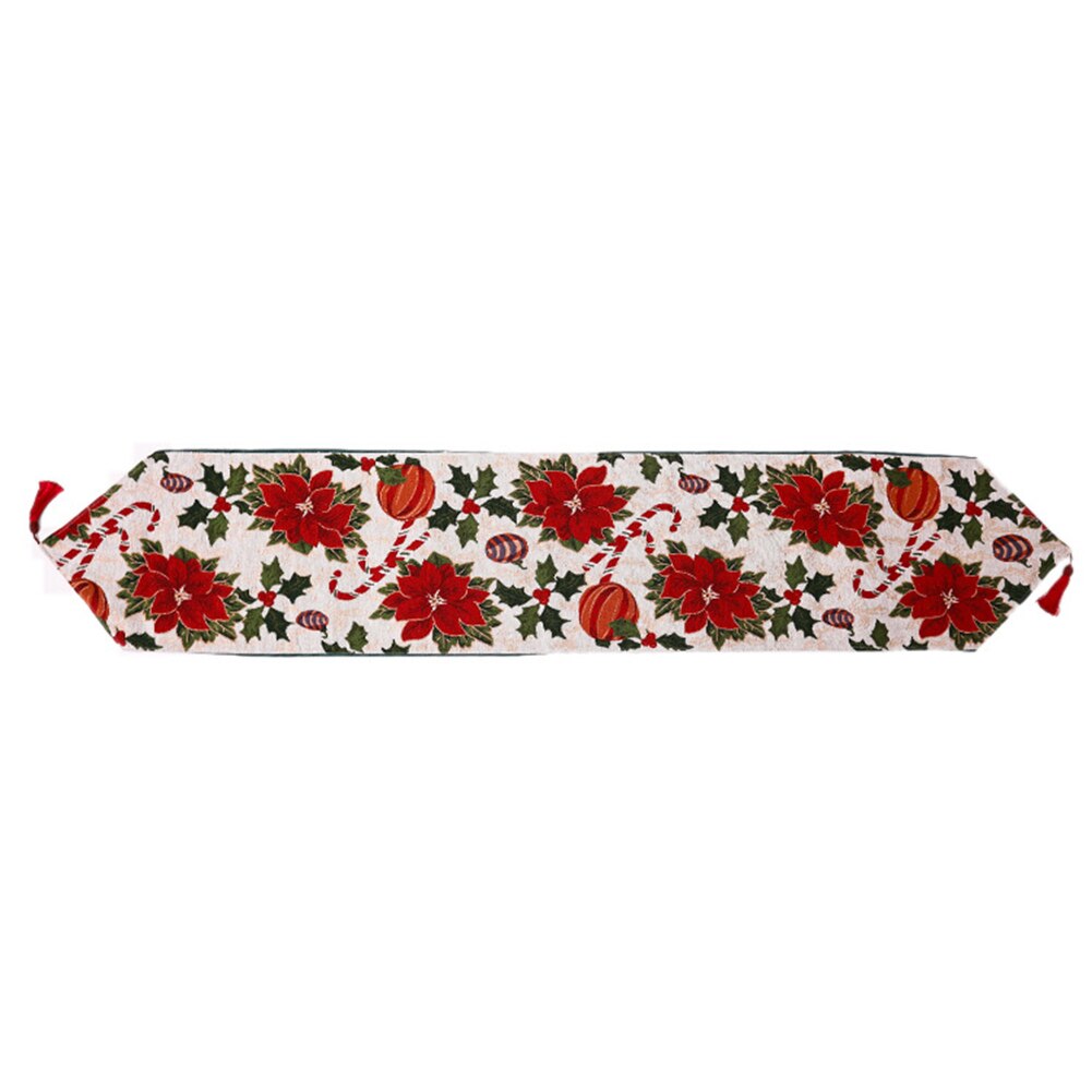 Julbord löpare klädsel tyg jul bordsduk dekor bomull linne matsal damm vin flasköverdrag 1pc jul bord löpare: A