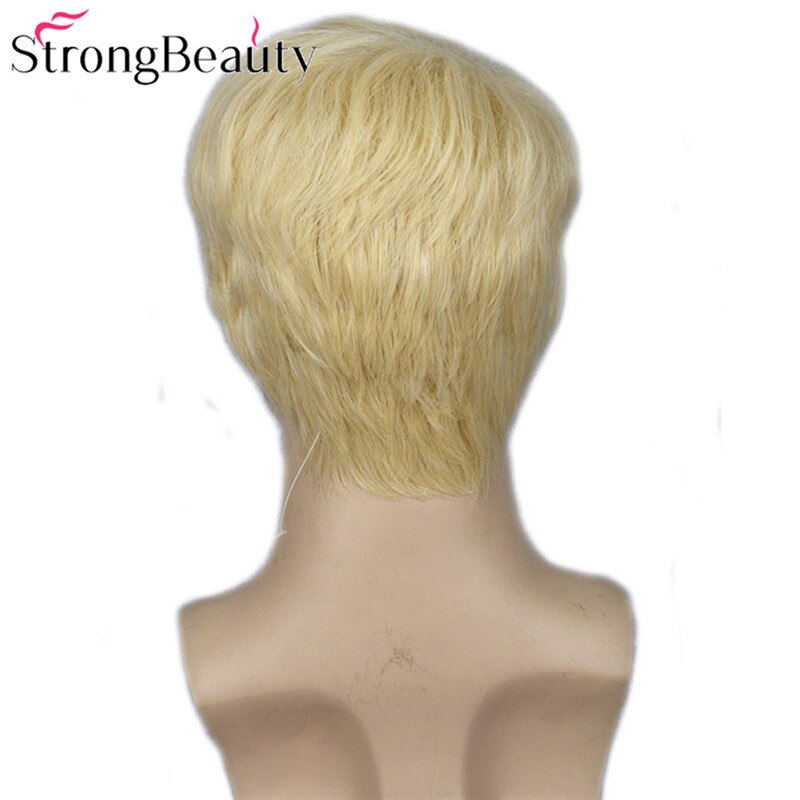 Strong Beauty Gold Blonde Men Wigs Synthetic Wig Short Hair Body Wave Wigs
