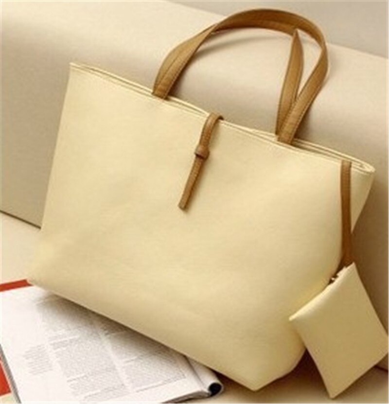 Solid Mother-In-Law Bags For Women Two-Piece Shoulder Bags Set Ladies Simple Messenger Bags Female Handbags Set