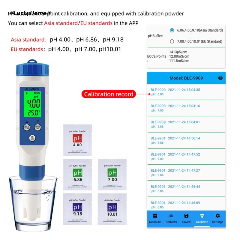Ph-mètre numérique 5 en 1 avec TDS/EC/salinité/mesure de température, testeur multi-paramètres étanche et très précis