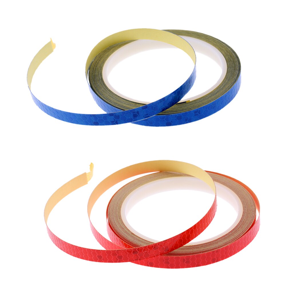 2 Stuks 8 Meter Reflecterende Fiets Velg Stickers Fiets Mtb Motorfiets Reflector Tape Diy Decals-2 Kleuren