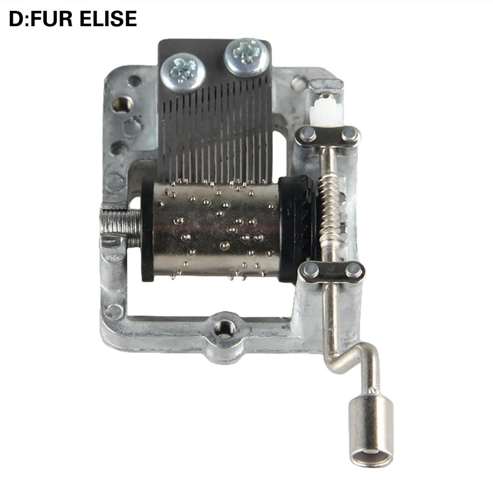 DIY Music Box Mini Hand Cranking Music Movement DIY Music Box Decorative 10 Tones Beautiful Melody Hand Crank Movements Parts: To Alice