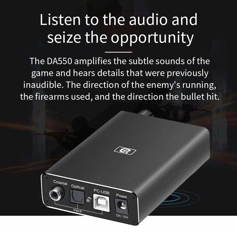 DA550 2.0 HIFI Optical Fiber Coaxial USB DAC Decoder 24BIT/192Khz DAC Headphone Decoder Digital Audio Amplifiers