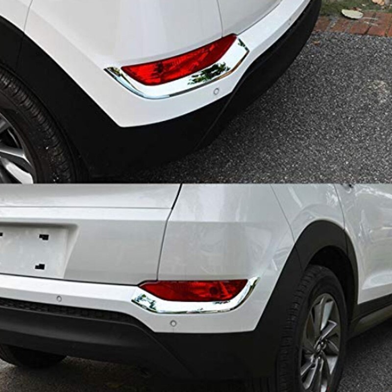 Für Hyundai Tucson Chrom Stoßstange Hinten Reflektor Nebel Licht Lampe Abdeckung Streifen Lünette Molding Garnieren Deckel Auto Styling