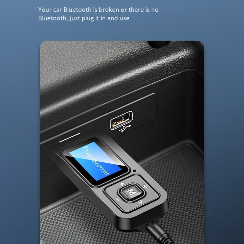 Lcd Sn Display Bluetooth Adapter Bluetooth Receiver Transmitter 2 in 1 Hands-Free Call Bluetooth 5.0
