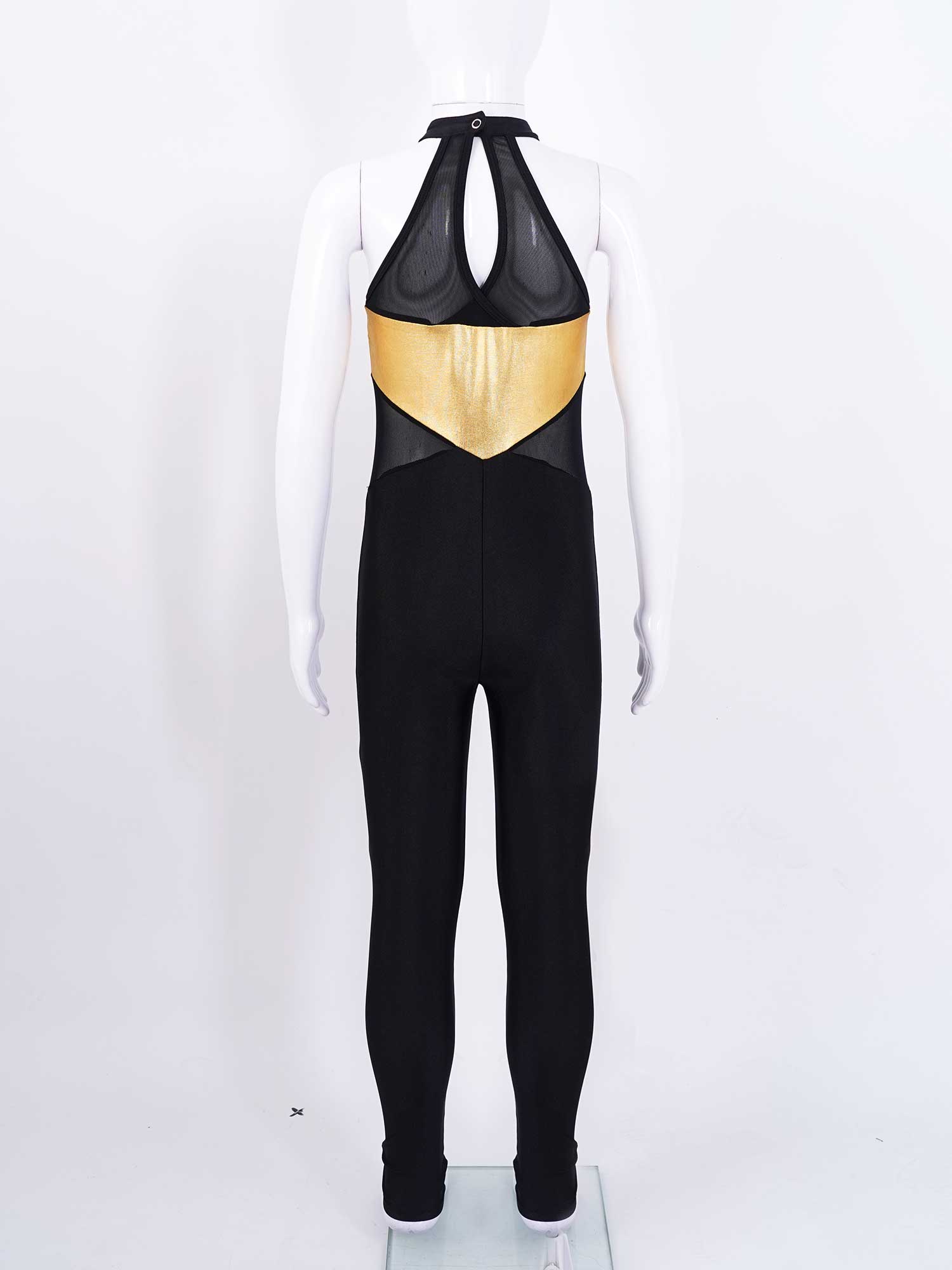 Child Kids Girls Ballet Leotards Gymnastics Costume Sleeveless Mesh Patchwork Style Dance Jumpsuit Gymnastics Leotard Dance Wear