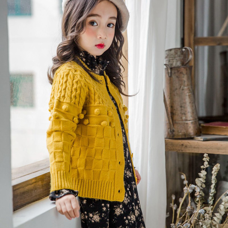 Suéter bolha feito à mão para bebês, casaco cardigã de malha com bolhas, manga comprida, blusa simples de botão para meninas 2019