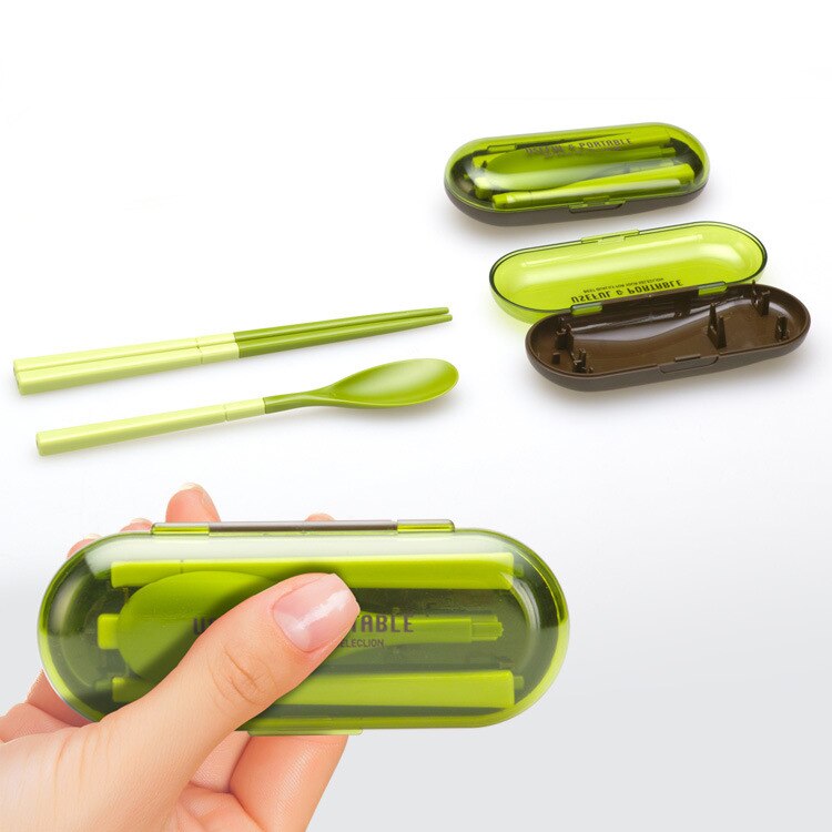 Travel Kit Servies Driedelige Bestek Draagbare Milieu Vork Lepel Eetstokjes Food Grade Abs Drie Stuk Eco