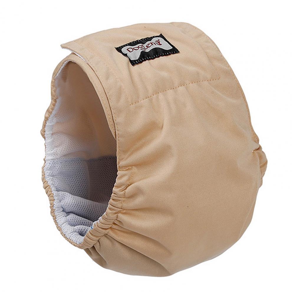 Convenient Puppy Diaper Water Absorbing Anti-harassment Breathable Solid Color Dogs Diapers Wraps: Beige / Xl