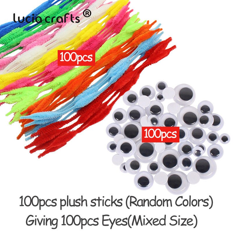 Pomponer / chenille wire / googly øjne diy håndlavede børn legetøj hjem fest indretning gratis  m0205: Stil 8