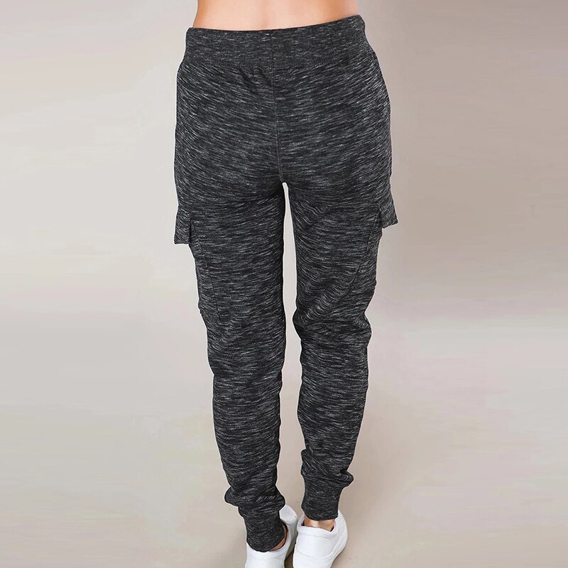 Women Sweatpants High Waist Casual Loose Stretch Pants Drawstring Long Pants Trousers Solid Gray Black Elastic Waist Sports Pant