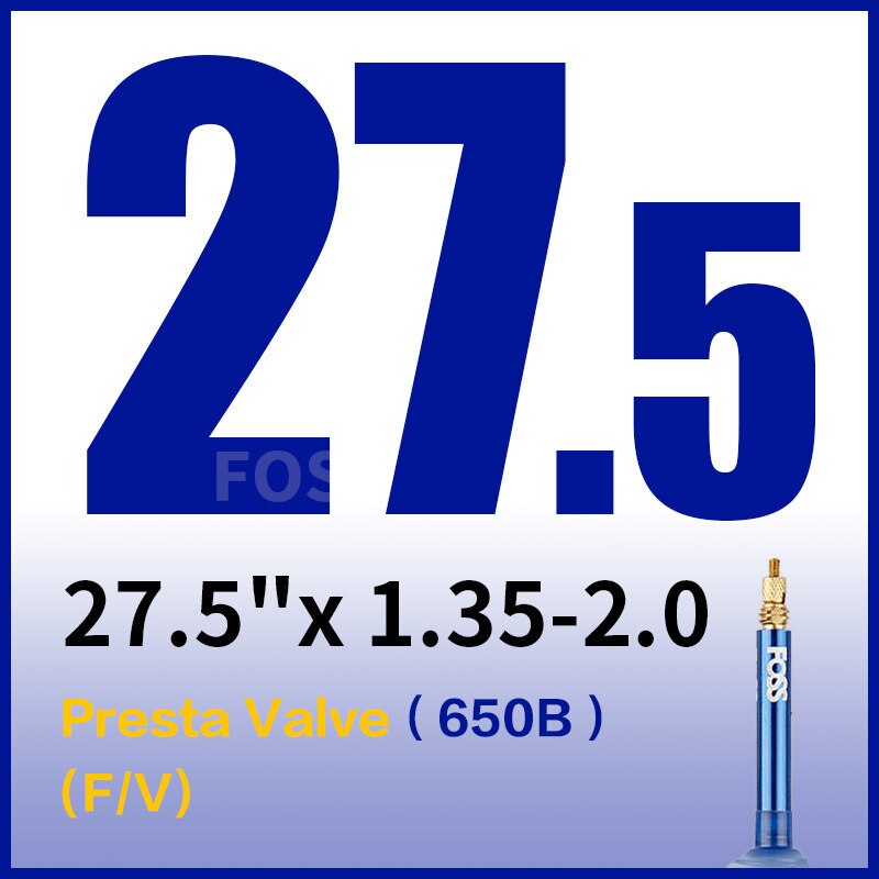 Foss räjähdyssuojattu polkupyörän sisäkumi mtb maantiepyörän sisäkumi av/fv universaali sisäkumi 16/20/24/26/650b/29/700c sisäkumi: 27.5 x 1.35-2.0 fv