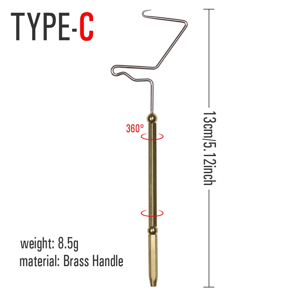 ICERIO Fly Tying Tools Hexagonal Brass Handle Stainless Steel Whip Finisher