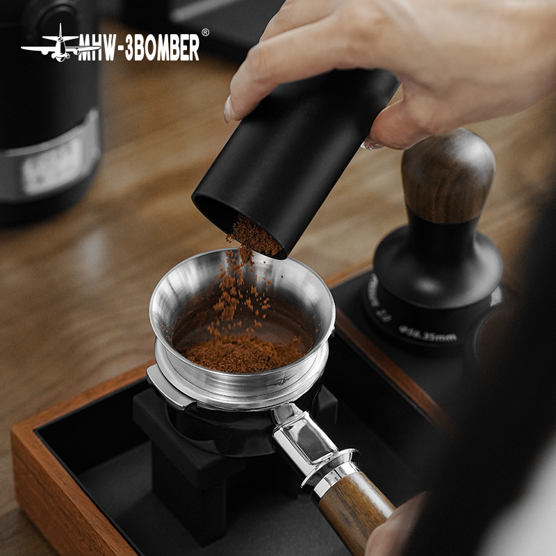 MHW-3BOMBER 51 mm & 58 mm Espresso-Dosiertrichter, Edelstahl, Kaffee-Dosierring, kompatibler Siebträger, Heim-Barista-Zubehör
