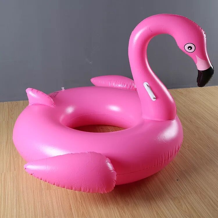 Gratis inflator 140*120cm flamingo svømning skød roning baby legetøj swimmingpool spisestue klapvogn spædbarn bærbar legemåtte: Lyserød