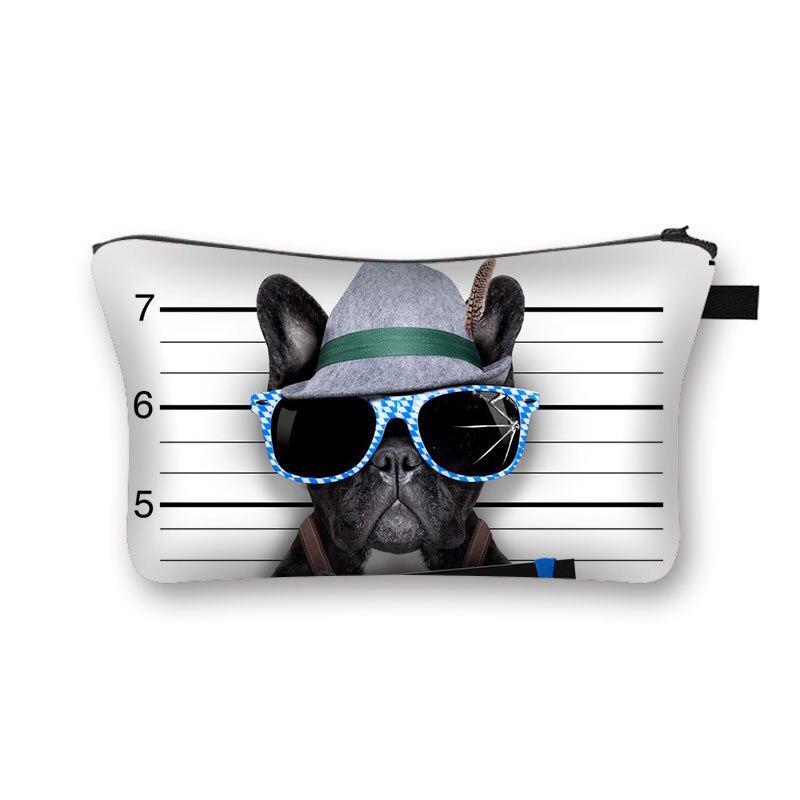 Cute Dog 3D Printed Cosmetic Bags Cute Pug Women Makeup bags Organizer Necessaries for Travelling Cosmetic Cases: shzbbaddog05
