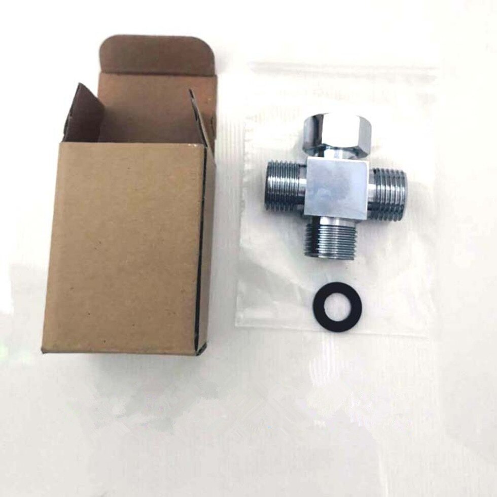 G1/2" Diverter Valve Brass T-adapter Valve 4-way Cross Connector for Angle Valve Handheld Bidet and Sprayer Shower Diverter