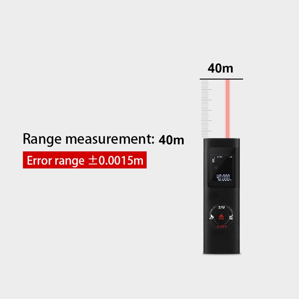 40M Smart Handheld Rangefinder Digital Distance Measuring Meter Electronic Space Measurement Device for Area Volume Distances