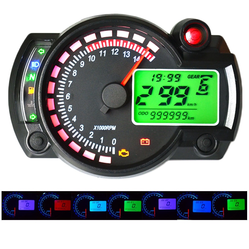 Motorcycle digital speedometer colorful back light LCD speedometer KOSO RX2N scooter modify