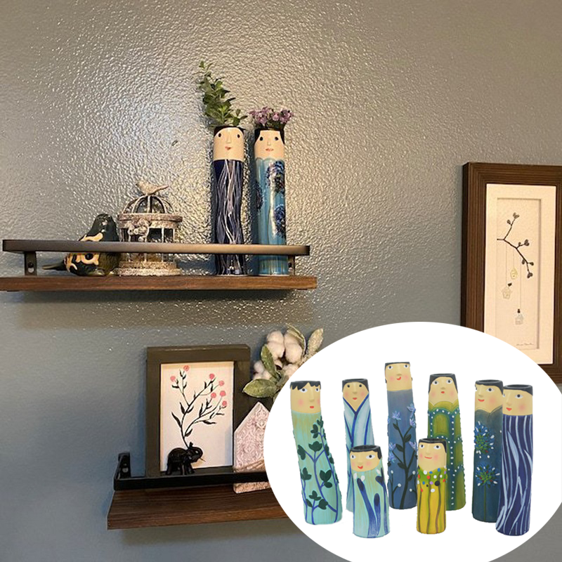 Böhmischen Familie Vase Kreative Vase Interessante Menschliche-förmigen Harz Anlage Container Büro Wohnzimmer Schreibtisch Dekoration