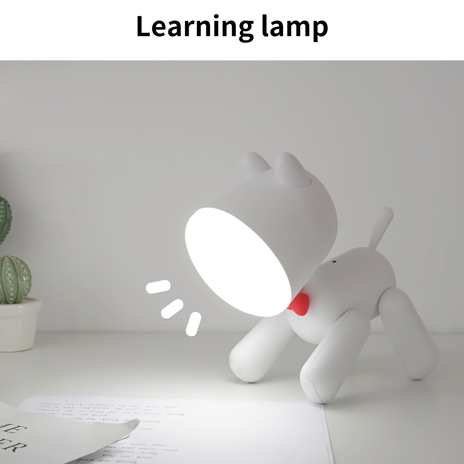 Puppy Led Night Lamp For Children 1200mAh Rechargeable Cute Dog Night Lights Adjustable Brightness Table Lamp For Home Bedroom