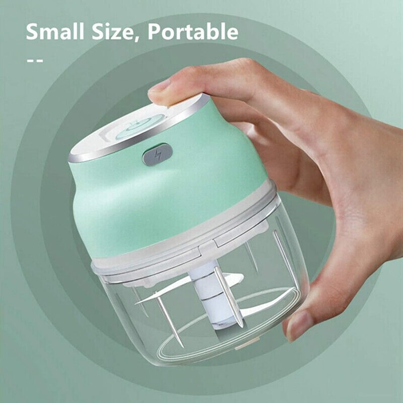 Electric Garlic Chopper, Portable Mini Fruit Vegetable Cutter Chili Onion Mincer Food Processor for Kitchen