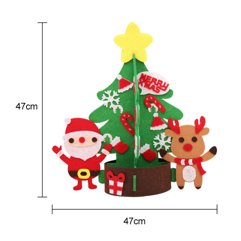 3D bricolage feutre arbre de noël avec éclairage maison décoration de noël enfant de noël jouets nouvel an Navidad décorations de noël