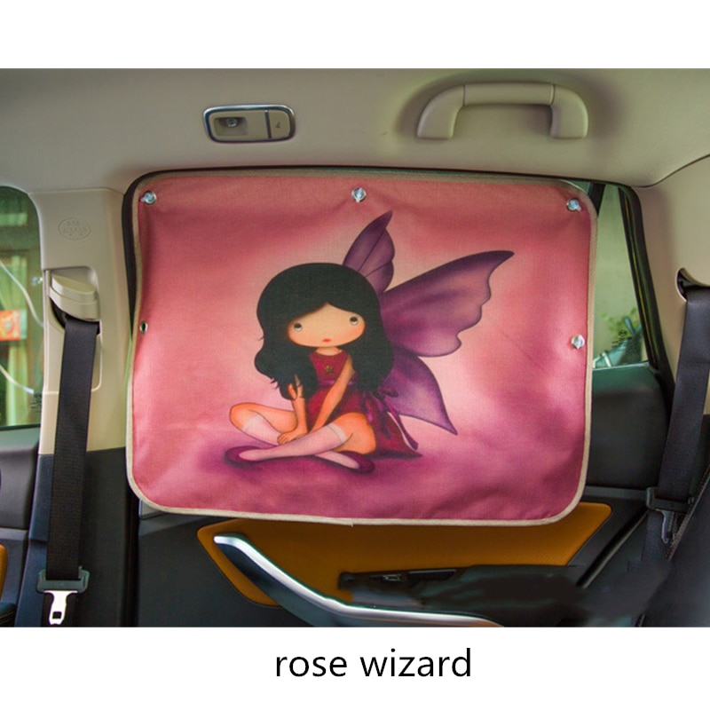 Pare-soleil pour pare-brise de voiture, 70x50cm, joli dessin animé, protection pour fenêtre latérale arrière