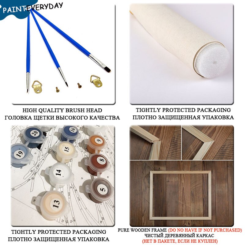 PaintEveryday Acrylic Paintings By Numbers Animals Oil Painting Handmade DIY Paintings Children Picture Fast