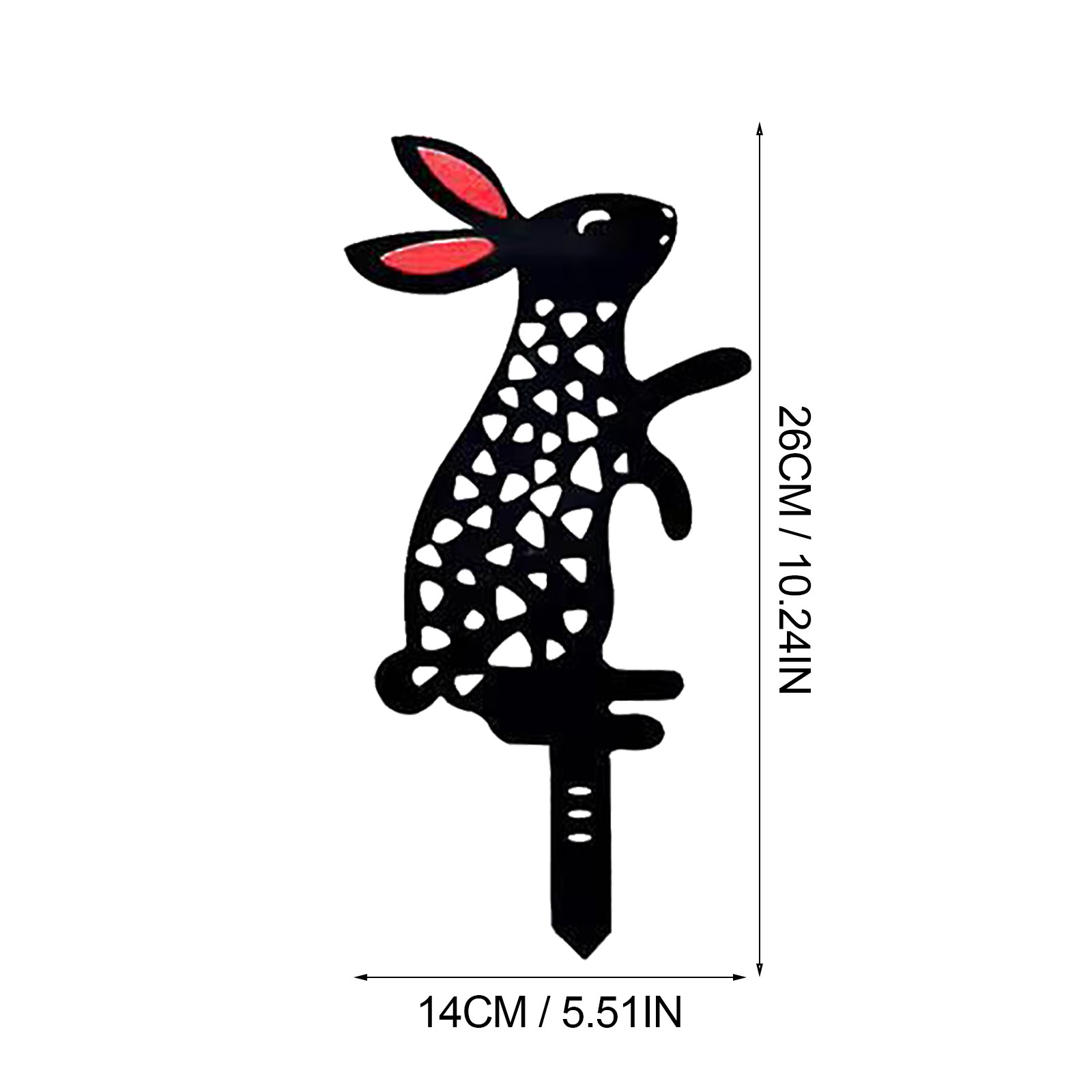 1PC Easter Bunny Wrought Iron Outdoor Garden Yard Lawn Metal Arts Decoration Rabbit-shaped Garden Insert Decorative Stakes: E