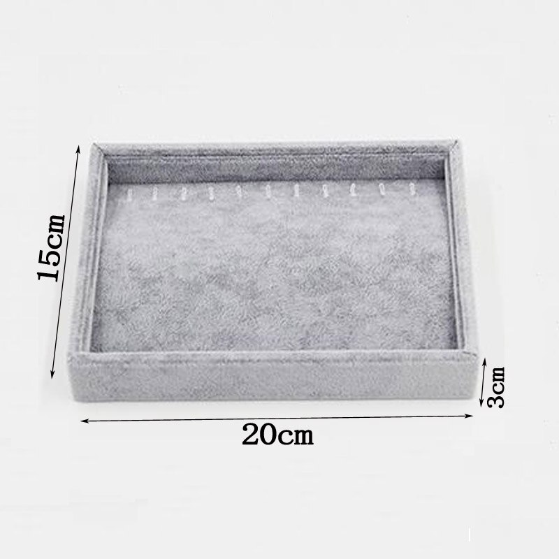 Novedad en caja de joyería DIY, organizador de almacenamiento en cajones, bandeja de almacenamiento de terciopelo suave gris, bandeja para embalaje de joyería hecha a mano DIY: necklace tray