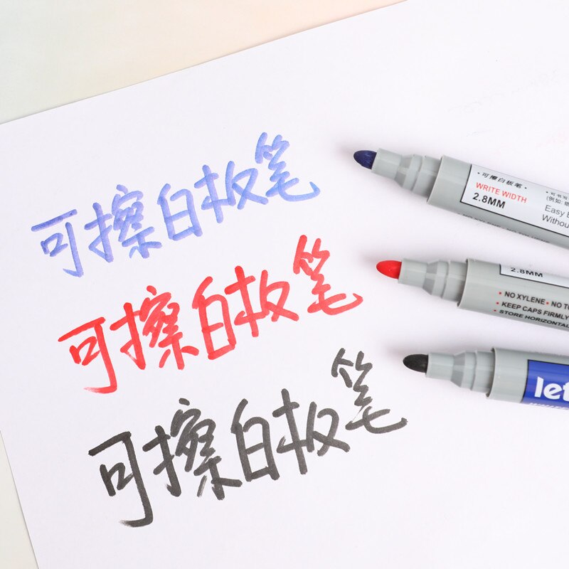 1 pcs felt marker pen black red blue erasable Whiteboard pen writing point 2.8mm for Office school