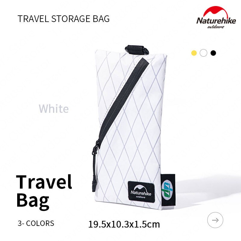 Naturehike udendørs ultralet xpac rejsepung taske rejse pas certifikat opbevaringstaske business billet pung  zt02: Hvid