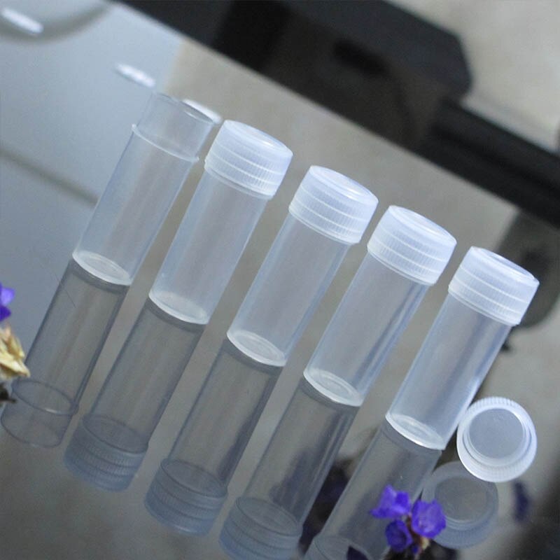 10Pcs Sample Bottles Portable 5ML Small Plastic Box Clear Paste Solid Powder Case Plastic Pills Granular Objects Container