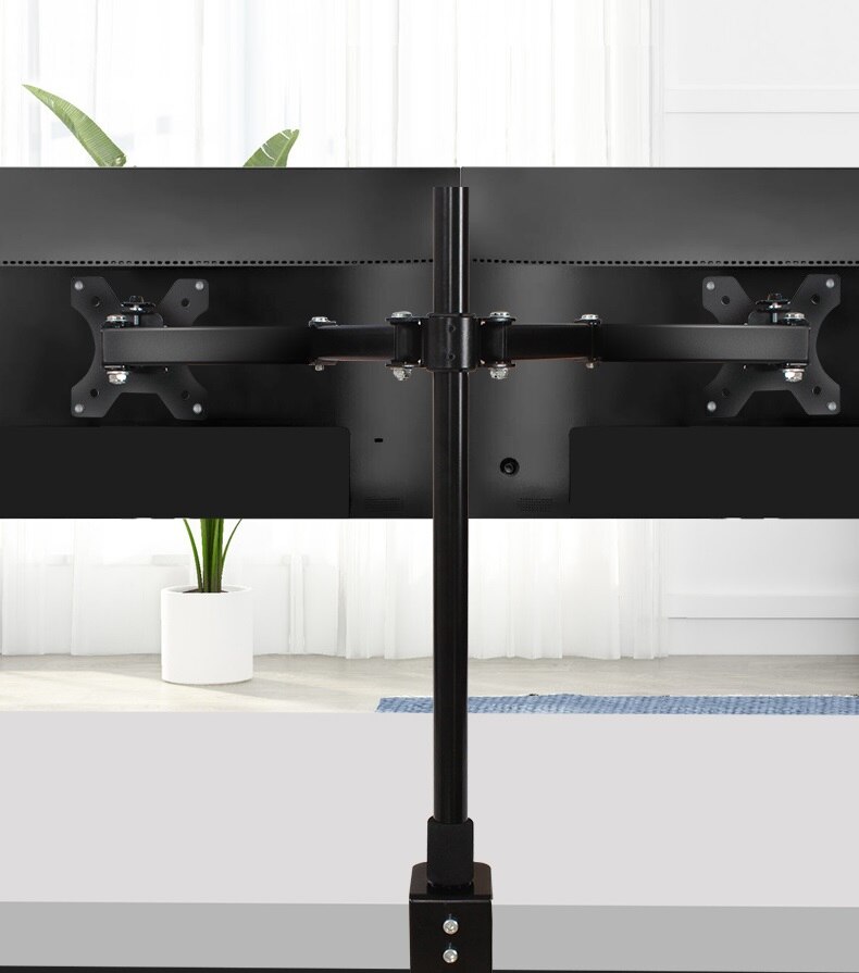 Escritorio de movimiento completo de 360 grados soporte de Monitor doble soporte 14 "-32" LCD LED perforación brazo para montaje de Monitor de carga 7kg