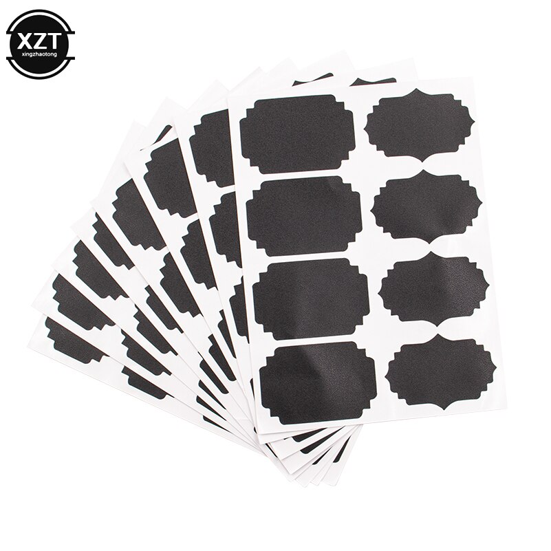 Juego de pegatinas para pizarra artesanal, organizador de tarros de cocina, etiquetas de vidrio, tiza para ventanas, pizarra adhesiva, tablero negro, 8 Uds.