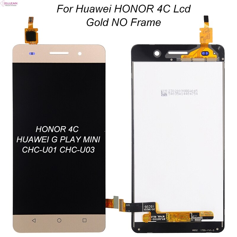 Tela LCD HH For Honor 4C para Huawei G Play Mini Lcd com conjunto de digitalizador de tela de toque CHM U01 U01 U03 Tela + ferramentas: Gold No Frame