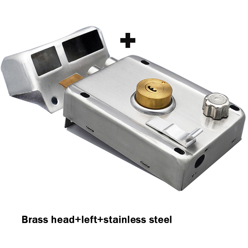 Stainless Steel Modern Rental House Door Lock Multifunctional Family Living Room Wooden Door Indoor Office Anti-theft Door Locks: stainless steel-L01