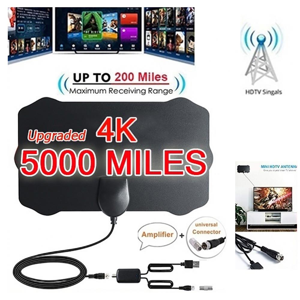 Aerial 4K HDTV TV Antenna Ultra HD Signal Amplifier Digital 5000 Miles With Amplifier VHF/UHF Quick Response Indoor Outdoor Set