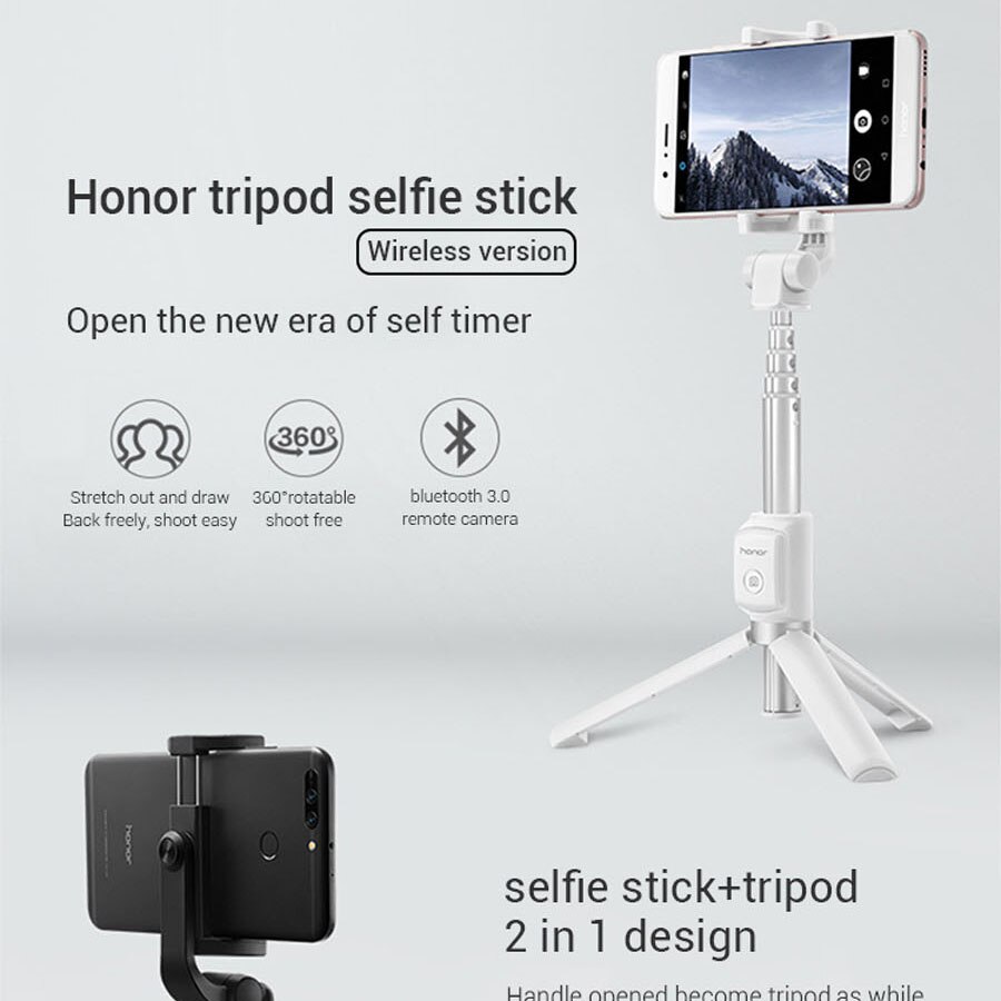 Originele Huawei Honor AF15 Bluetooth Selfie Stok Statief Draagbare Draadloze Controle Monopod Handheld Voor Ios/Huawei/Xiaomi Telefoon
