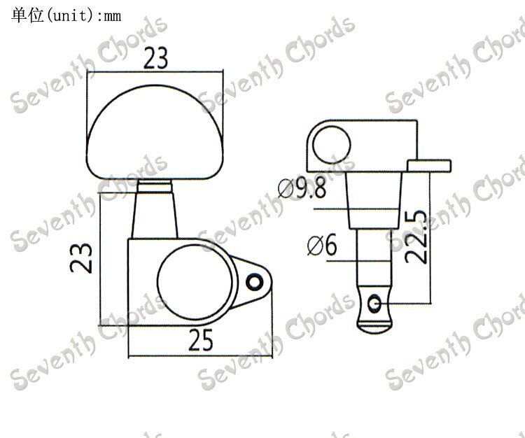 Een Set 3R3L Sealed-Gear Witte Parel Knop Gro Stijl Gitaar Stemsleutels Machine Heads-Goud