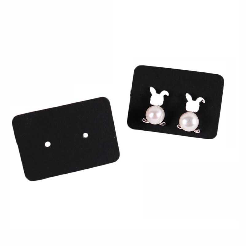 Ohrringe Anzeige Karten Ohrring Paket Hängen Schild Karte für Schmuck Einkaufen Ohr Nieten Halfter 100 teile/los 2.5*3,5 cm: Schwarz