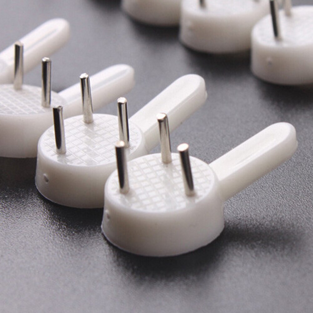 20pcs White Traceless Nails Painting Photo Frame Hook Plastic Invisible Wall Mount Photo Picture Hook Hanger Multifunctional