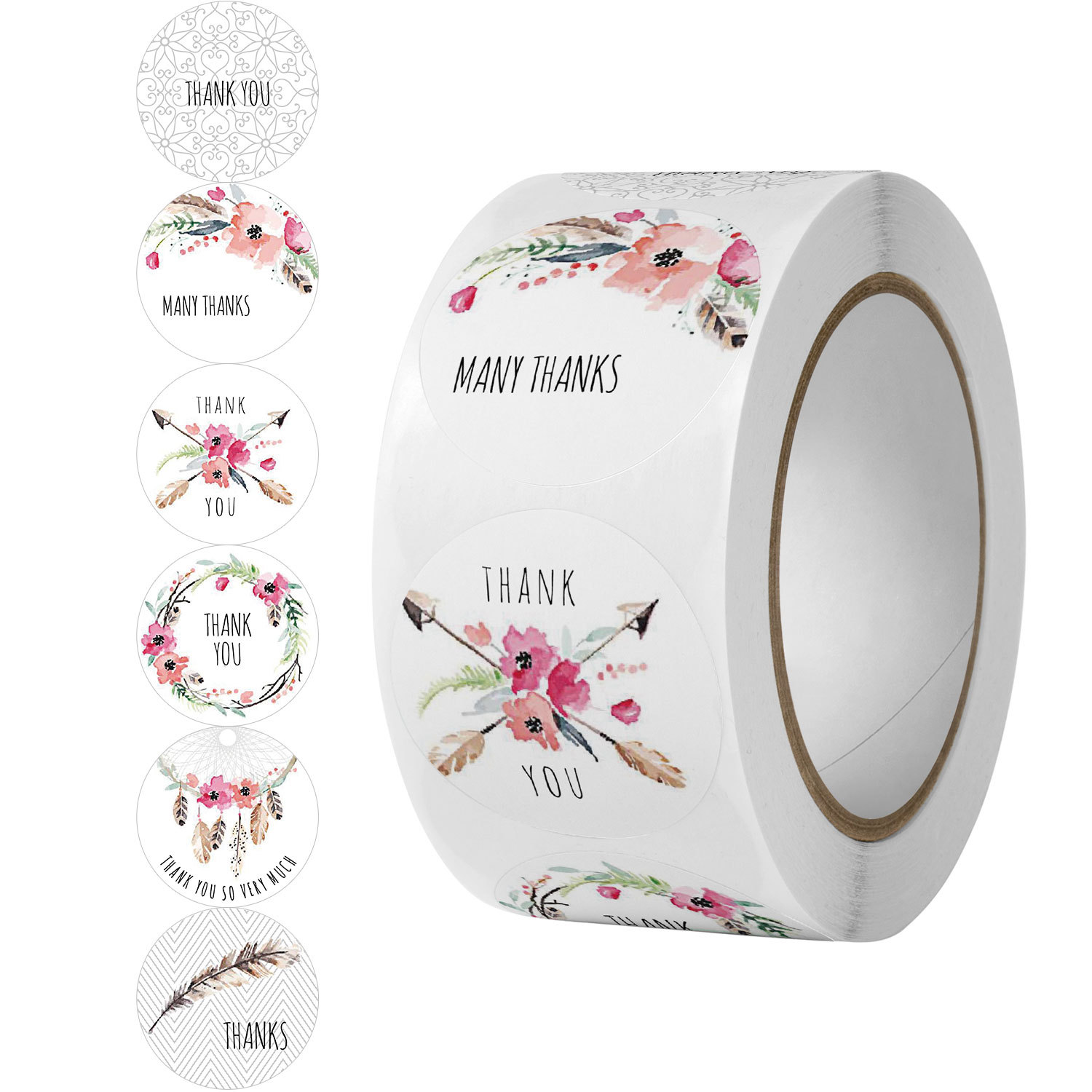 Pegatinas de agradecimiento para joyería, etiquetas autoadhesivas para envolturas de de boda, bolsa de embalaje para pequeñas empresas, , 25mm, 500 piezas: Marrón claro