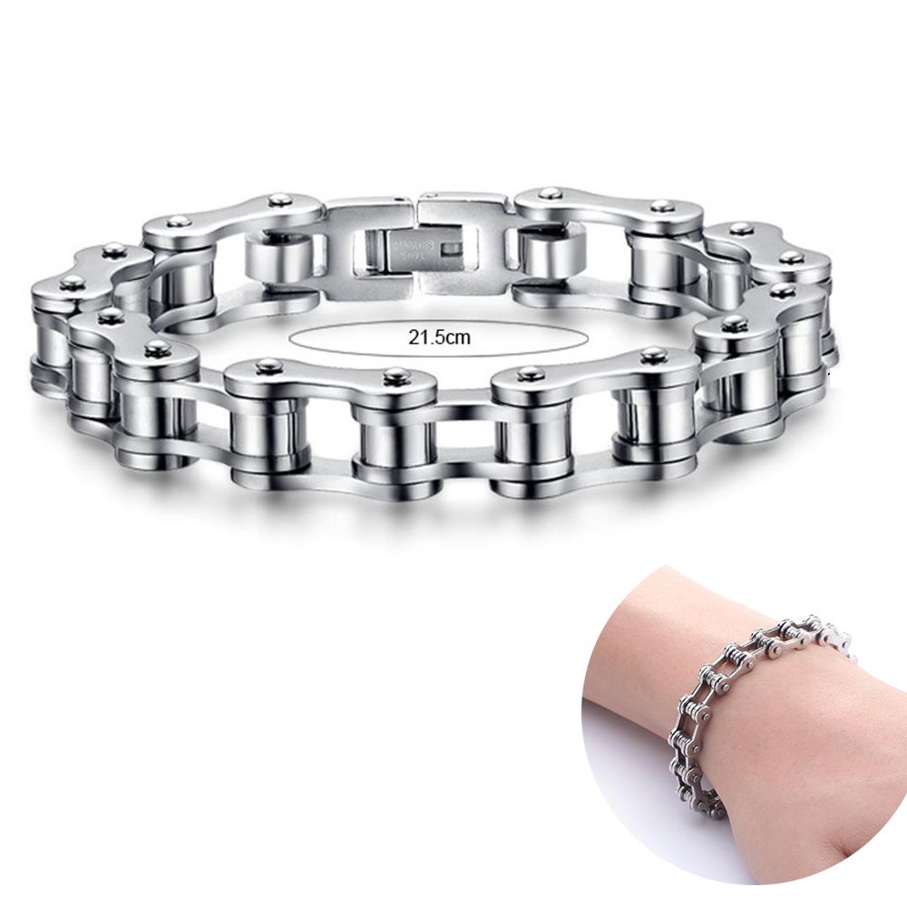 Pulseiras para casal de aço inoxidável, pulseira de alta polimento para motocicleta, bicicleta, pulseiras modernas, joias de presente de alta qualidade