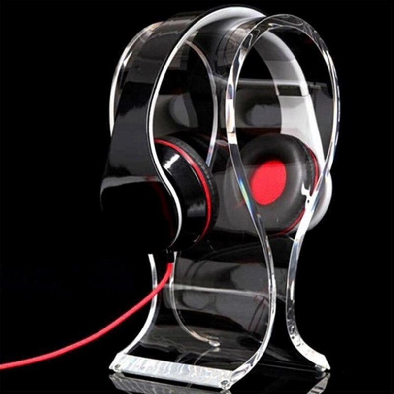 1pc universal akryl hovedtelefon headset display stativ rack bøjleholder klar øretelefon skrivebord hylde beslag
