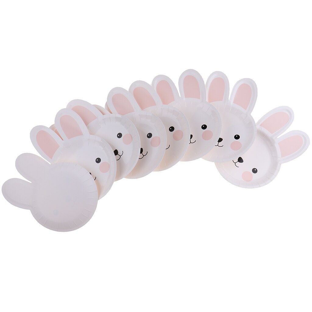 8 X Happy Easter Bunny Paper Plates Birthday Party Tableware Decor Disposable Plates Baby Shower Plates Party Decoration